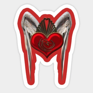 Wonderful heart with dragon and wings Sticker